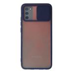 Samsung Galaxy A02s Kılıf Palm Buzlu Kamera Sürgülü Silikon - Lacivert-(5796)