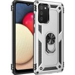 Samsung Galaxy A02S Kılıf Sofya Yüzüklü Silikon Kapak - Gümüş - 1 - Renkli