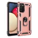 Samsung Galaxy A02S Kılıf Sofya Yüzüklü Silikon Kapak - Rose-(5796)