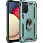 Samsung Galaxy A02S Kılıf Sofya Yüzüklü Silikon Kapak - Yeşil - 1 - Renkli