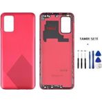 Samsung Galaxy A02s - Sm-A025 Full Kasa Arka Kapak Takim Kırmızı - Tamır Setı