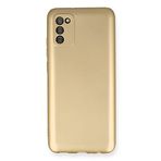 Samsung Galaxy A02S Uyumlu Kılıf Yumuşak Dokulu Silikon - Gold