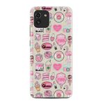 Samsung Galaxy A03 ile Uyumlu Kılıf Sm-a035f ile Uyumlu Kılıf Resimli Desenli Baskılı Silikon Donut Flamingo 1415