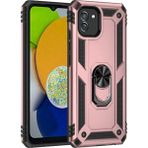 Samsung Galaxy A03 Kılıf Sofya Yüzüklü Silikon Kapak - Rose - 1 - Renkli