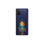 Samsung Galaxy A03S ile uyumlu Splash ahtapot Tasarımlı Slimfit şeffaf silikon kılıf