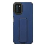 Samsung Galaxy A03s Kılıf Mega Standlı Silikon - Mavi-(5796)