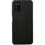 Samsung Galaxy A03S Kılıf Mega Standlı Silikon - SIYAH-(5796)