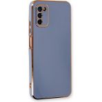 Samsung Galaxy A03S Kılıf Volet Silikon - Mavi - 1 - Renkli