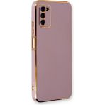 Samsung Galaxy A03S Kılıf Volet Silikon - Mor - 1 - Renkli