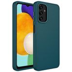 Samsung Galaxy A04 ile uyumlu Kılıf Metal Çerçeve Lansman Silikon Kapak Koyu Yeşil