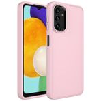 Samsung Galaxy A04 ile uyumlu Kılıf Metal Çerçeve Lansman Silikon Kapak Pembe