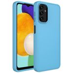 Samsung Galaxy A04 ile uyumlu Kılıf Metal Çerçeve Lansman Silikon Kapak Sierra Mavi