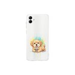 Samsung Galaxy A04 ile Uyumlu Splash Köpek Tasarımlı Şeffaf Silikon Kılıf