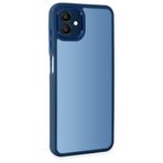 Samsung Galaxy A04 Kılıf Freya Lazer Lens Kamera Çerçeveli Silikon Kapak Mavi