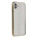 Samsung Galaxy A04 Kılıf Lensli Silikon - Gold-(5796)