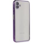 Samsung Galaxy A04 Kılıf Lensli Silikon - Mor - 1 - Renkli