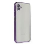 Samsung Galaxy A04 Kılıf Lensli Silikon - Mor-(5796)