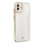 Samsung Galaxy A04 Kılıf Liva Lens Silikon - Beyaz-(5796)