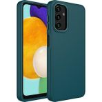 Samsung Galaxy A04 Kılıf Metal Çerçeve Lansman Silikon Kapak Koyu Yeşil