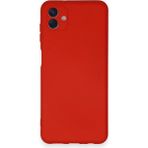 Samsung Galaxy A04 Kılıf Nano Içi Kadife Silikon - KIRMIZI-(5796)
