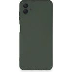 Samsung Galaxy A04 Kılıf Nano Içi Kadife Silikon - Koyu Yeşil - 1 - Renkli