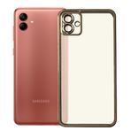 Samsung Galaxy A04 Kılıf Razer Lens Çerçeveli Silikon Kapak Gold-Altın