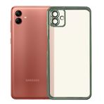 Samsung Galaxy A04 Kılıf Razer Lens Çerçeveli Silikon Kapak Haki