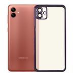 Samsung Galaxy A04 Kılıf Razer Lens Çerçeveli Silikon Kapak Mor