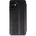 Samsung Galaxy A06 Kılıf Flip Cover - Siyah - Belirtilmemiş - Altın