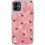 Samsung Galaxy A06 Uyumlu Kılıf Zebana Pink Heart Silikon Kılıf Kırmızı