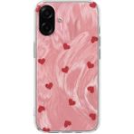 Samsung Galaxy A07 Uyumlu Kılıf Zebana Pink Heart Silikon Kılıf Kırmızı