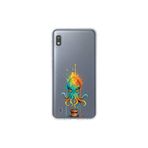 Samsung Galaxy A10 ile uyumlu Splash ahtapot Tasarımlı Slimfit şeffaf silikon kılıf
