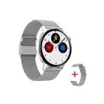 Samsung Galaxy A10 Uyumlu Akıllı Saat Mini Kadınlar İçin Konuşma Özellikli Smart Watch Mini (Gümüş)