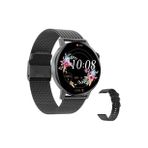 Samsung Galaxy A10 Uyumlu Akıllı Saat Mini Kadınlar İçin Konuşma Özellikli Smart Watch Mini (Siyah)