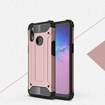 Samsung Galaxy A10S ile uyumlu Çİft Katman Koruyucu Crash Military Tank Kılıf - Rose Gold