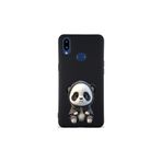 Samsung Galaxy A10s ile Uyumlu Sevimli Panda (0214d) Tasarımlı Siyah Lansman Kılıf