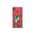 Samsung Galaxy A10s ile Uyumlu Splash Tembel Hayvan Tasarımlı Slimfit Şeffaf Silikon Kılıf
