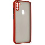 Samsung Galaxy A11 Kılıf Montreal Silikon Kapak - Kırmızı - Renkli