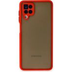 Samsung Galaxy A12 Kılıf Montreal Silikon Kapak - Kırmızı - Renkli