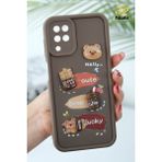 Samsung Galaxy A12/M12 Kılıf Tasarımlı Desenli Kamera Korumalı Ayıcık Kahve Renkli Yumuşak Silikon - Cute Coco