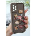 Samsung Galaxy A13 Uyumlu Kılıf Tasarımlı Desenli Kamera Korumalı Ayıcık Kahve Renkli Yumuşak Silikon Kapak - Galaxy A13 4G - Cute Coco