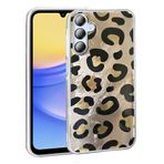 Samsung Galaxy A15 İle Uyumlu Kılıf Desenli Mep Kapak 36849 Gold Leopar