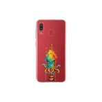 Samsung Galaxy A20 ile uyumlu Splash ahtapot Tasarımlı Slimfit şeffaf silikon kılıf