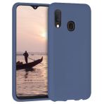 Samsung Galaxy A20 İnce Mat Silikon Kılıf Lacivert