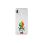 Samsung Galaxy A20e ile uyumlu Splash ahtapot Tasarımlı Slimfit şeffaf silikon kılıf