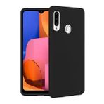Samsung Galaxy A20S İçi Kadife Silikon Kılıf Siyah