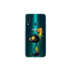 Samsung Galaxy A20S ile Uyumlu Splash Kedi Tasarımlı Şeffaf Silikon Kılıf