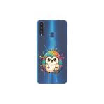Samsung Galaxy A20S ile Uyumlu Splash Kirpi Tasarımlı Slimfit Şeffaf Silikon Kılıf