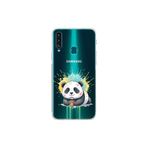 Samsung Galaxy A20S ile Uyumlu Splash Panda Tasarımlı Şeffaf Silikon Kılıf
