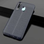 Samsung Galaxy A20s Kılıf Deri Görünümlü Renk Atmayan Dayanaklı Silikon Kapak Niss